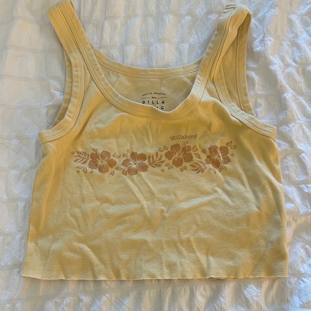 Billabong Mustard Floral Crop Top